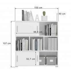 Kommode MOVER - weiß - 4 Schiebetüren - 100x107 cm -Esszimmer Verkaufsgeschäft 1331001600 04 1600Wx1600H