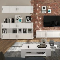 Kommode MOVER - weiß - 4 Schiebetüren - 100x107 cm -Esszimmer Verkaufsgeschäft 1331001600 07 1600Wx1600H