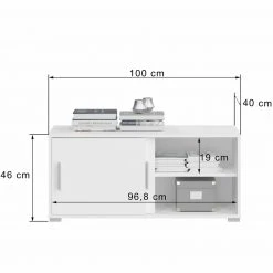 Kommode MOVER - weiß - 2 Schiebetüren - 100x46 cm -Esszimmer Verkaufsgeschäft 1331001800 04 1600Wx1600H