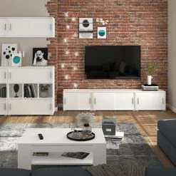 Kommode MOVER - weiß - 2 Schiebetüren - 100x46 cm -Esszimmer Verkaufsgeschäft 1331001800 06 1600Wx1600H