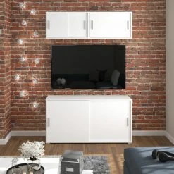 Sideboard MOVER - weiß - 2 Schiebetüren - 136x72 cm -Esszimmer Verkaufsgeschäft 1331001900 06 1600Wx1600H