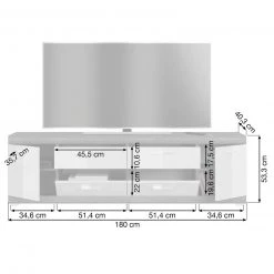 Lowboard SCOUT - Rauchsilber - weiß Hochglanz - 180 cm 9 Lowboard SCOUT - Rauchsilber - weiß Hochglanz - 180 cm -Esszimmer Verkaufsgeschäft 1331003200 05 1600Wx1600H