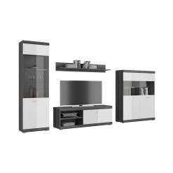 Lowboard SCOUT - Rauchsilber - weiß Hochglanz - 140 cm breit -Esszimmer Verkaufsgeschäft 1331004700 05 1600Wx1600H