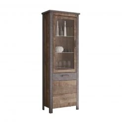 Standvitrine OLIVER - Tabak Eiche-Matera - 196 cm hoch