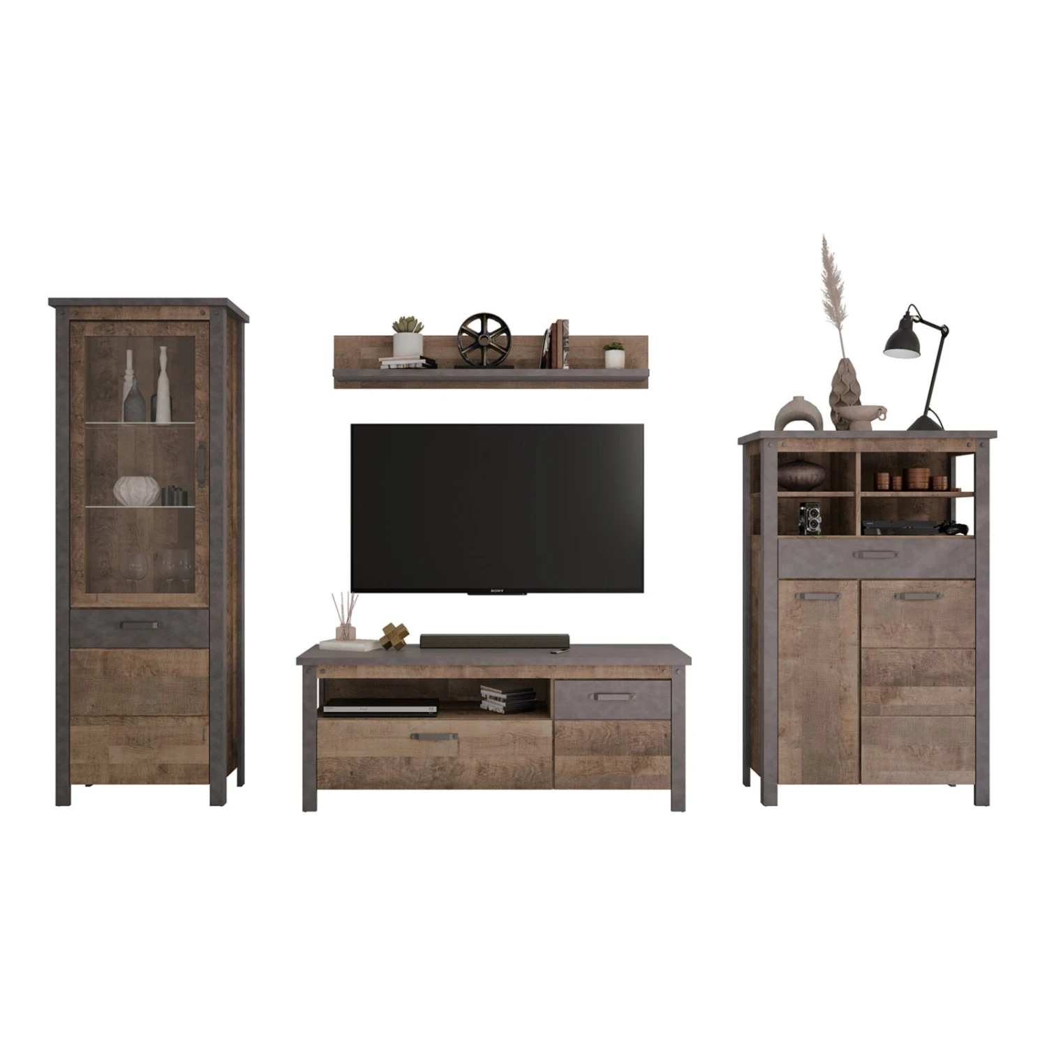 Highboard OLIVER - Tabak Eiche-Matera - 149 cm hoch 4 Highboard OLIVER - Tabak Eiche-Matera - 149 cm hoch – Bild 4