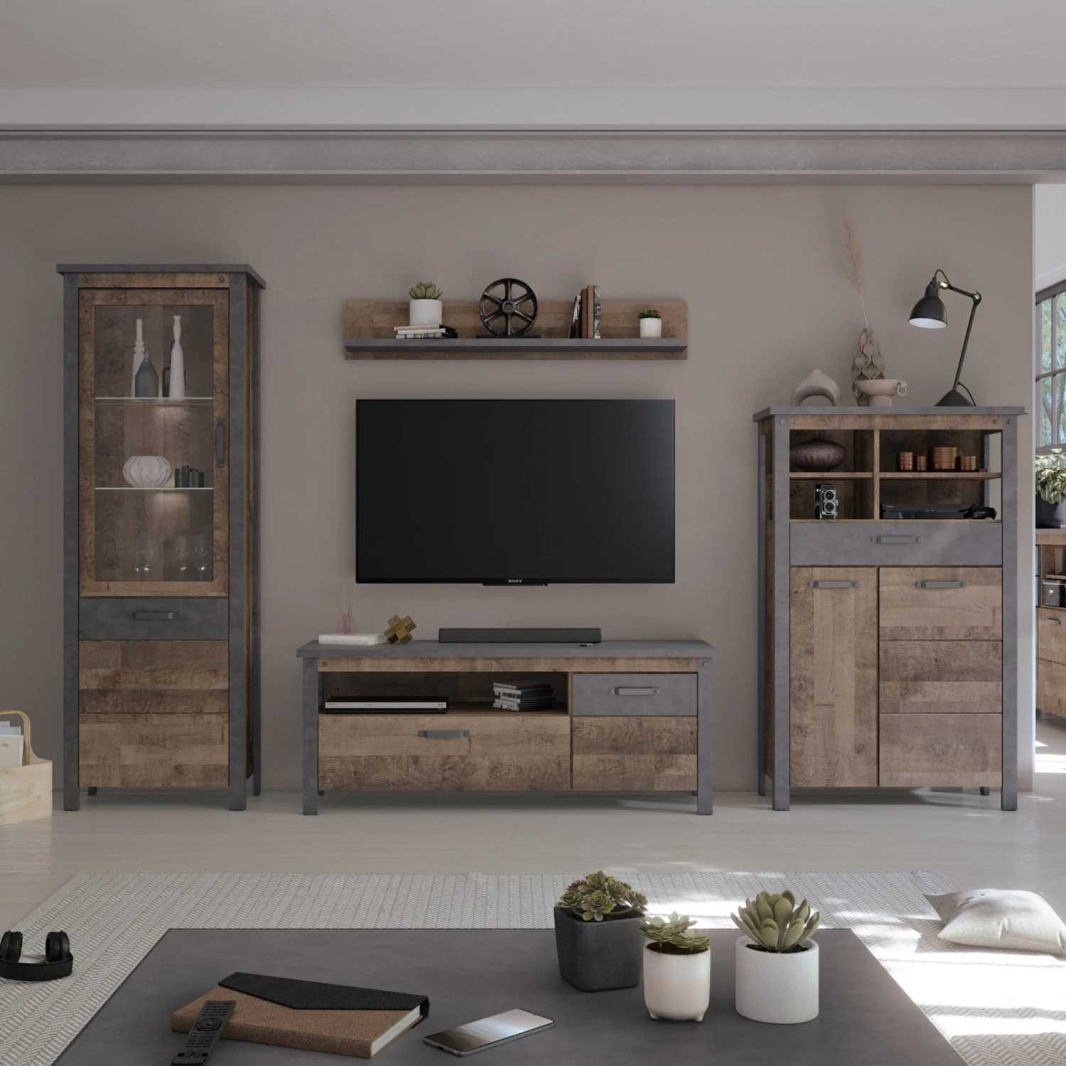 Highboard OLIVER - Tabak Eiche-Matera - 149 cm hoch 5 Highboard OLIVER - Tabak Eiche-Matera - 149 cm hoch – Bild 5