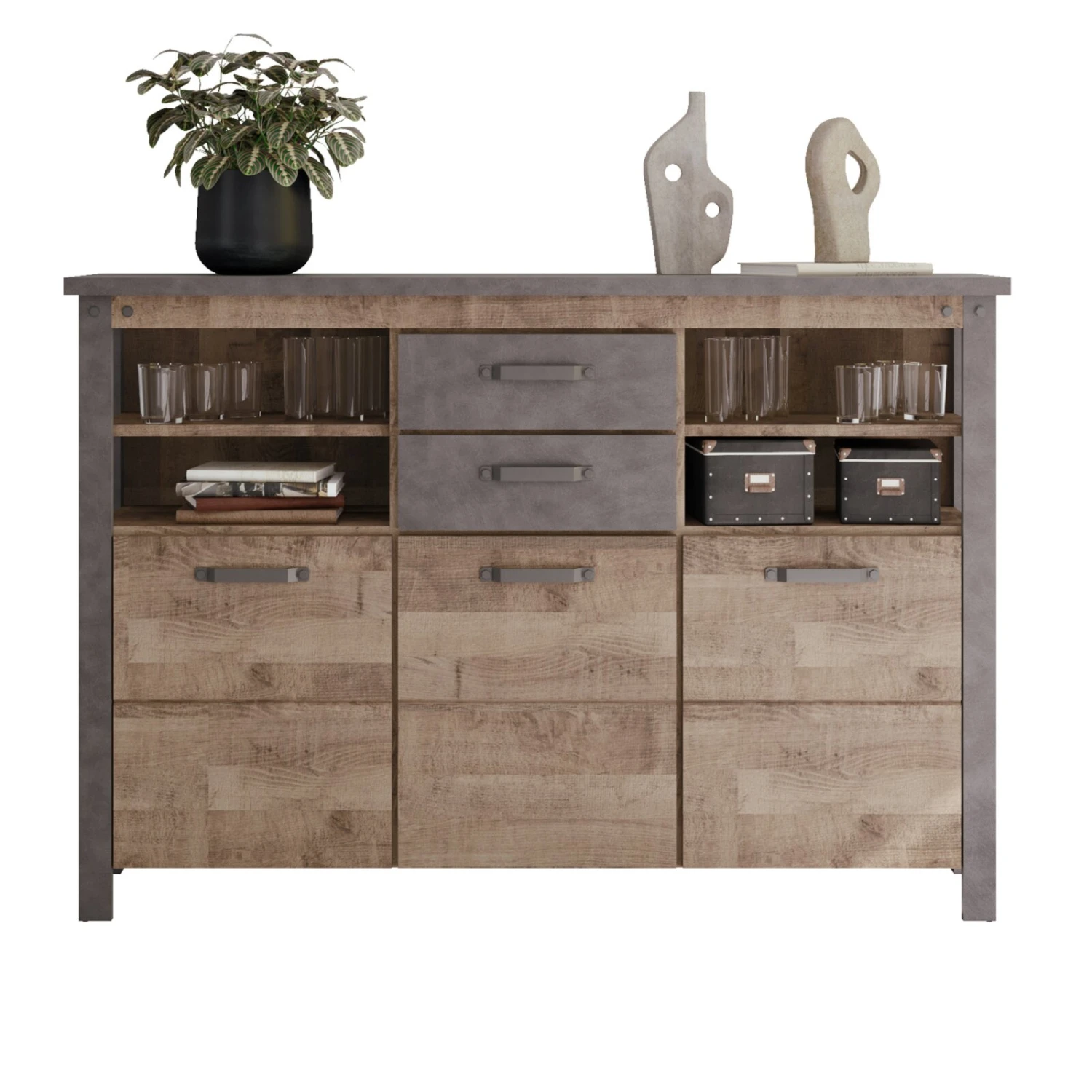 Highboard OLIVER - Tabak Eiche-Matera - 149 cm breit 2 Highboard OLIVER - Tabak Eiche-Matera - 149 cm breit – Bild 2