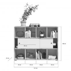 Kommode JESPER - weiß-Eiche - 8 offene Fächer - 141 cm 9 Kommode JESPER - weiß-Eiche - 8 offene Fächer - 141 cm -Esszimmer Verkaufsgeschäft 1331006800 04 1600Wx1600H