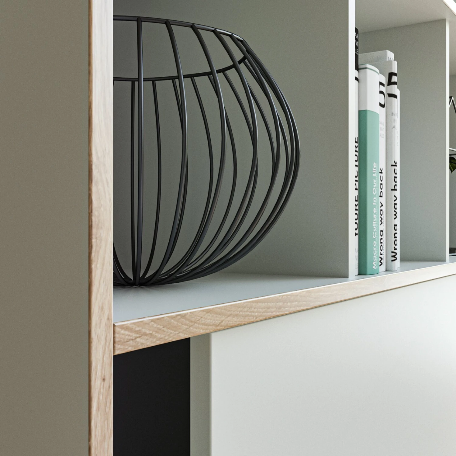 Kommode JESPER - weiß-Eiche - 8 offene Fächer - 141 cm 5 Kommode JESPER - weiß-Eiche - 8 offene Fächer - 141 cm – Bild 5