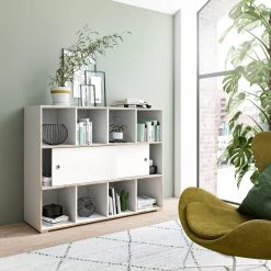 Kommode JESPER - weiß-Eiche - 8 offene Fächer - 141 cm 11 Kommode JESPER - weiß-Eiche - 8 offene Fächer - 141 cm -Esszimmer Verkaufsgeschäft 1331006800 06 1600Wx1600H