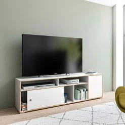 TV-Lowboard JESPER - weiß-Eiche - Schiebetür - 181 cm -Esszimmer Verkaufsgeschäft 1331006900 06 1600Wx1600H