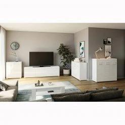 Kommode LINUS - weiß Hochglanz-weiß - 2 Türen - 70 cm -Esszimmer Verkaufsgeschäft 1331007400 06 1600Wx1600H