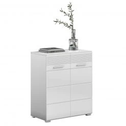 Kommode LINUS - weiß Hochglanz-weiß - 2 Türen - 70 cm