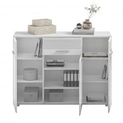 Kommode LINUS - weiß Hochglanz-weiß - Schubkasten - 115 cm -Esszimmer Verkaufsgeschäft 1331007500 03 1600Wx1600H