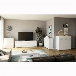 Kommode LINUS - weiß Hochglanz-weiß - Schubkasten - 115 cm -Esszimmer Verkaufsgeschäft 1331007500 07 1600Wx1600H