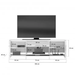 Lowboard LINUS - weiß Hochglanz-weiß - 2 Türen - 185 cm -Esszimmer Verkaufsgeschäft 1331007700 03 1600Wx1600H