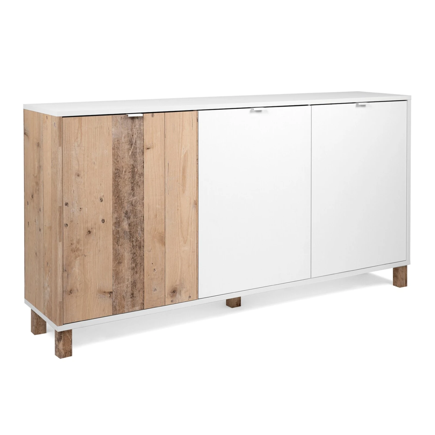 Kommode MENORCA - weiß-Old Style hell - 3 Türen - 160 cm 1 Kommode MENORCA - weiß-Old Style hell - 3 Türen - 160 cm