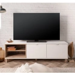 Lowboard MENORCA - weiß-Old Style hell - 2 Gerätefächer - 150 cm -Esszimmer Verkaufsgeschäft 1332000500 04 1600Wx1600H