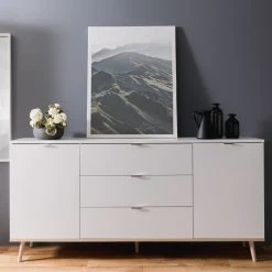 Sideboard GÖTEBORG - weiß-Sonoma Eiche - 180 cm breit -Esszimmer Verkaufsgeschäft 1332000600 07 1600Wx1600H