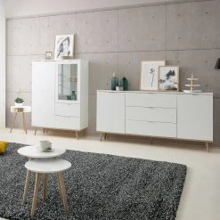 Sideboard GÖTEBORG - weiß-Sonoma Eiche - 180 cm breit -Esszimmer Verkaufsgeschäft 1332000600 08 1600Wx1600H