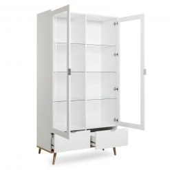 Standvitrine GÖTEBORG - weiß-Sonoma Eiche - 100 cm breit 10 Standvitrine GÖTEBORG - weiß-Sonoma Eiche - 100 cm breit -Esszimmer Verkaufsgeschäft 1332000800 03 1600Wx1600H