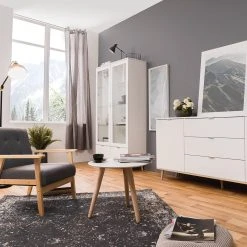 Standvitrine GÖTEBORG - weiß-Sonoma Eiche - 100 cm breit 15 Standvitrine GÖTEBORG - weiß-Sonoma Eiche - 100 cm breit -Esszimmer Verkaufsgeschäft 1332000800 08 1600Wx1600H