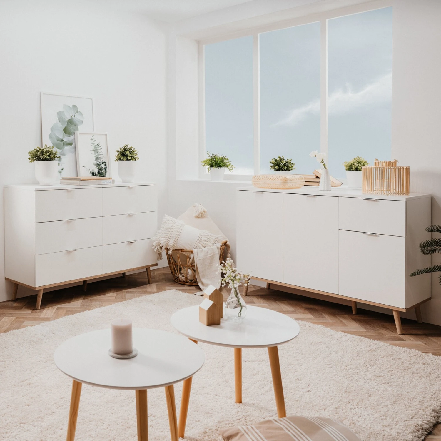 Sideboard GÖTEBORG - weiß-Sonoma Eiche - 120 cm breit 9 Sideboard GÖTEBORG - weiß-Sonoma Eiche - 120 cm breit – Bild 9