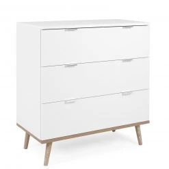 Kommode GÖTEBORG - weiß-Sonoma Eiche - 80 cm breit