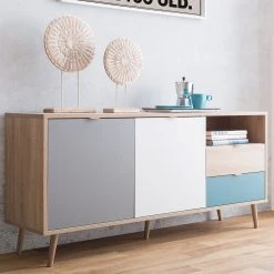 Sideboard CUBA - Sonoma Eiche - tricolor- 150 cm breit -Esszimmer Verkaufsgeschäft 1332003700 08 1600Wx1600H