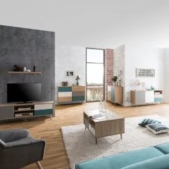 Lowboard CUBA - Sonoma Eiche - tricolor - 150 cm breit -Esszimmer Verkaufsgeschäft 1332003900 08 1600Wx1600H