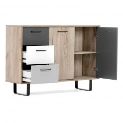 Kommode ORLANDO - Grey Craft Oak-Farbmix - 2 Türen - 120 cm -Esszimmer Verkaufsgeschäft 1332004400 03 1600Wx1600H