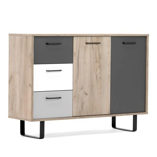 Kommode ORLANDO - Grey Craft Oak-Farbmix - 2 Türen - 120 cm -Esszimmer Verkaufsgeschäft 1332004400 1600Wx1600H