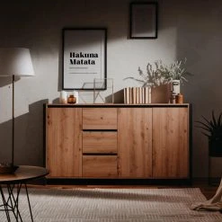 Kommode DENVER - Artisan Eiche-anthrazit - 160 cm -Esszimmer Verkaufsgeschäft 1332006100 04 1600Wx1600H