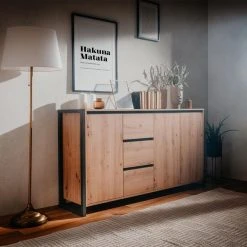 Kommode DENVER - Artisan Eiche-anthrazit - 160 cm -Esszimmer Verkaufsgeschäft 1332006100 05 1600Wx1600H