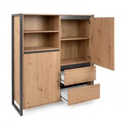 Highboard DENVER - Artisan Eiche-anthrazit - 139 cm 18 Highboard DENVER - Artisan Eiche-anthrazit - 139 cm -Esszimmer Verkaufsgeschäft 1332006500 05 1600Wx1600H