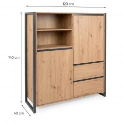 Highboard DENVER - Artisan Eiche-anthrazit - 139 cm 25 Highboard DENVER - Artisan Eiche-anthrazit - 139 cm -Esszimmer Verkaufsgeschäft 1332006500 12 1600Wx1600H