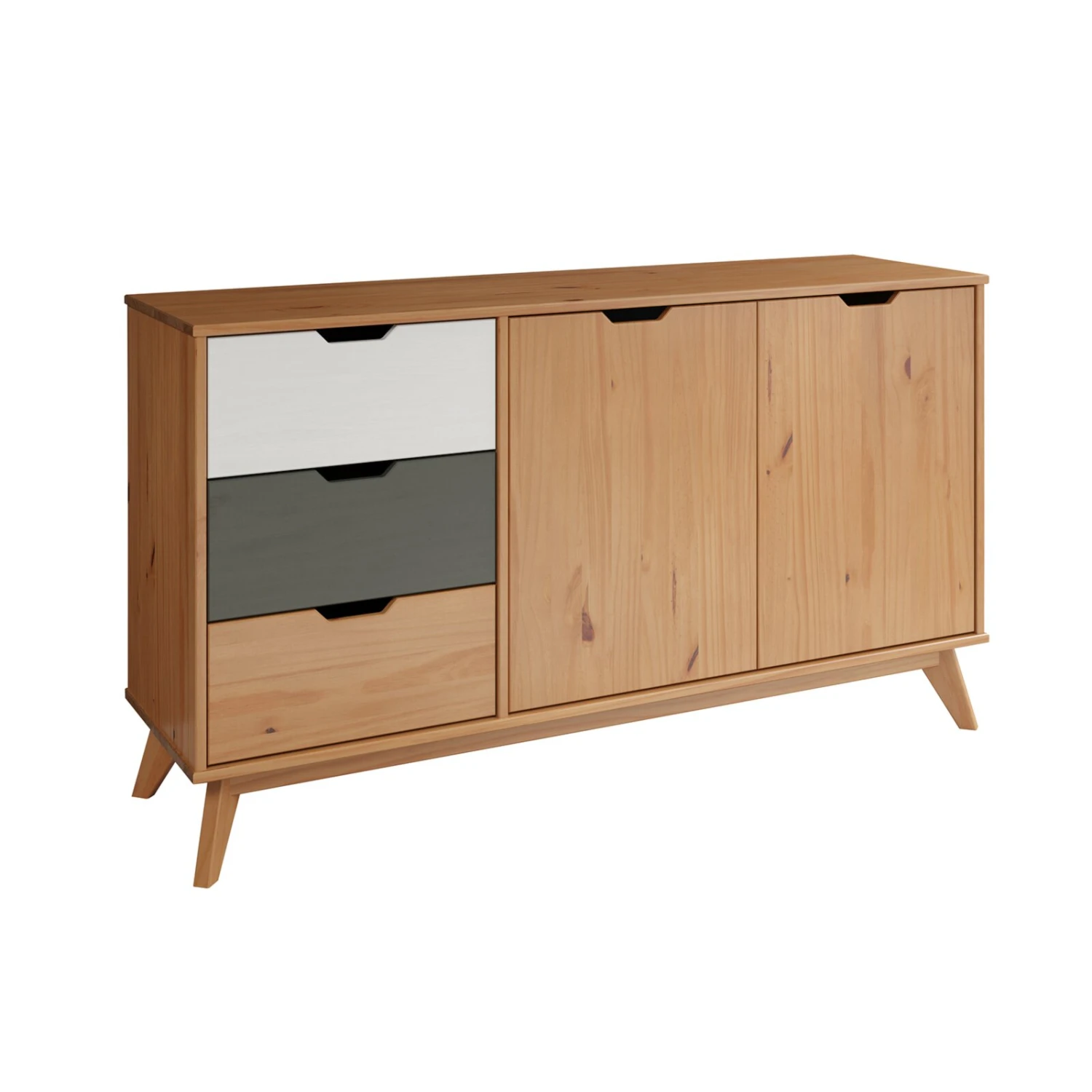 Sideboard - honigfarben - Kiefer massiv - 140 cm breit 2 Sideboard - honigfarben - Kiefer massiv - 140 cm breit – Bild 2