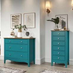 Kommode LISSABON - blau-braun - teilmassiv - 110 cm -Esszimmer Verkaufsgeschäft 1335001101 09 1600Wx1600H