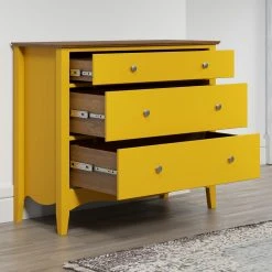 Kommode LISSABON - gelb-braun - teilmassiv - 100 cm -Esszimmer Verkaufsgeschäft 1335001202 08 1600Wx1600H