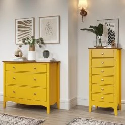 Kommode LISSABON - gelb-braun - teilmassiv - 100 cm -Esszimmer Verkaufsgeschäft 1335001202 09 1600Wx1600H