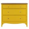 Kommode LISSABON - gelb-braun - teilmassiv - 100 cm