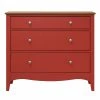 Kommode LISSABON - rot-braun - teilmassiv - 100 cm