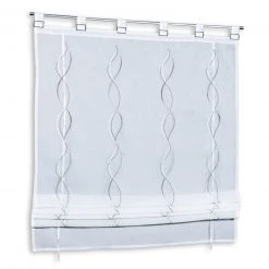 Raffrollo - weiß-grau - 80x140 cm