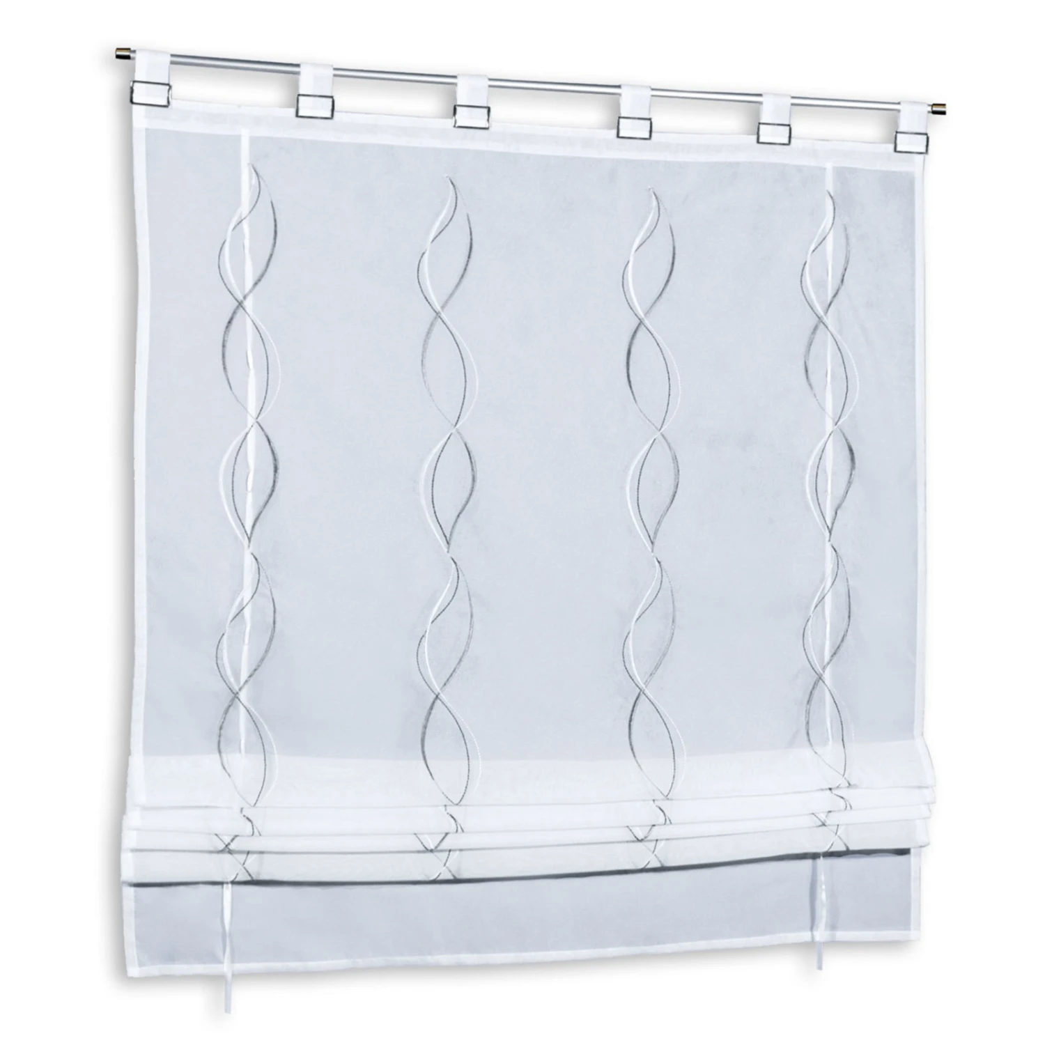 Raffrollo - weiß-grau - 80x140 cm 1 Raffrollo - weiß-grau - 80x140 cm