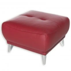 Polsterhocker - rot - Kunstleder