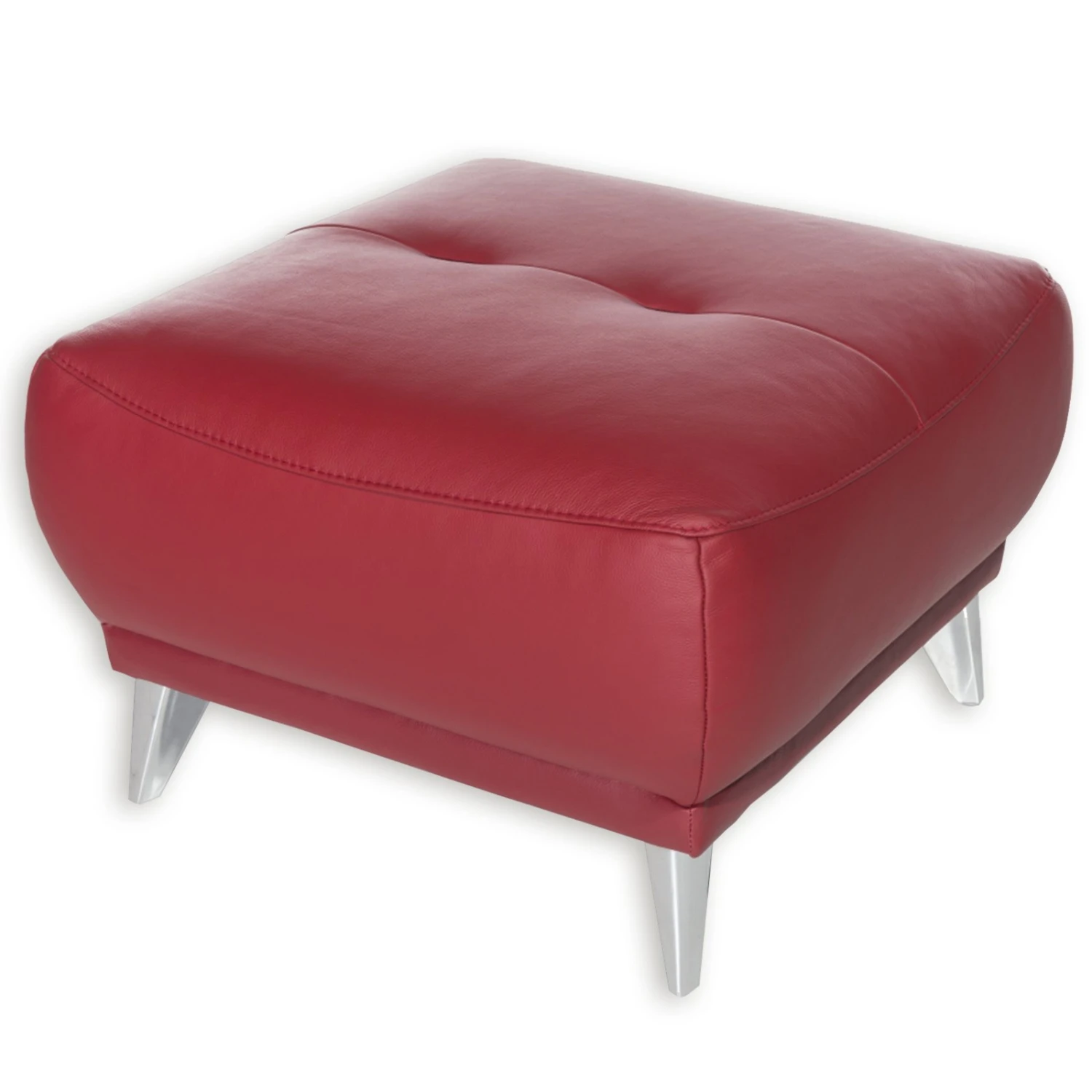 Polsterhocker - rot - Kunstleder 1 Polsterhocker - rot - Kunstleder