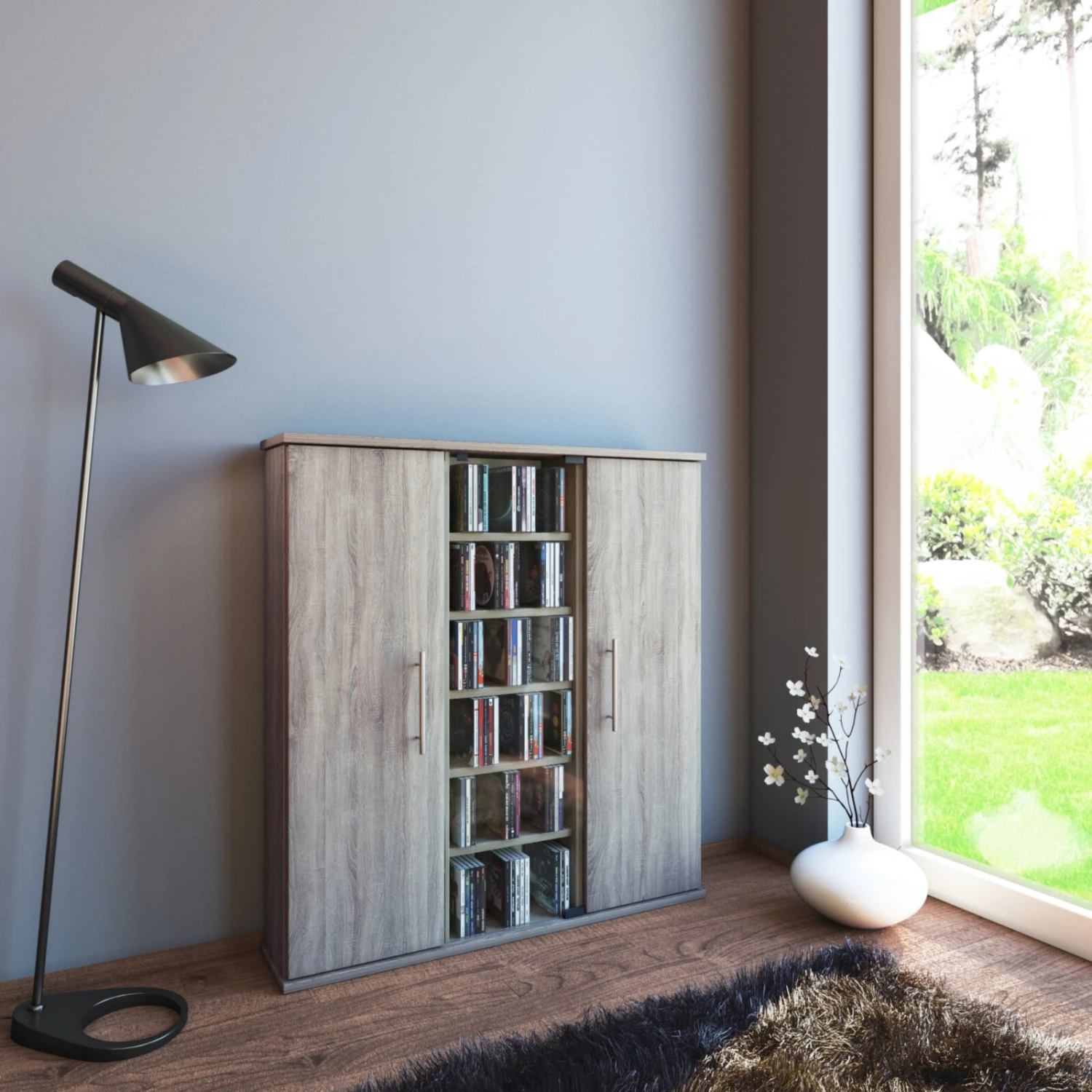 Kommode SANTO - Sonoma Eiche - für 450 CDs 2 Kommode SANTO - Sonoma Eiche - für 450 CDs – Bild 2