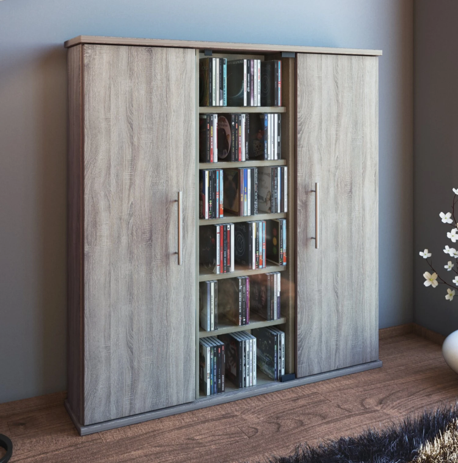 Kommode SANTO - Sonoma Eiche - für 450 CDs 3 Kommode SANTO - Sonoma Eiche - für 450 CDs – Bild 3