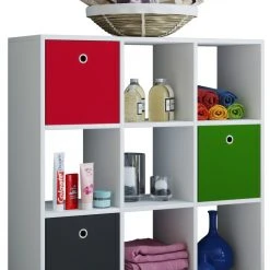 Regal BENAS 3x3 - weiß - 93 cm hoch