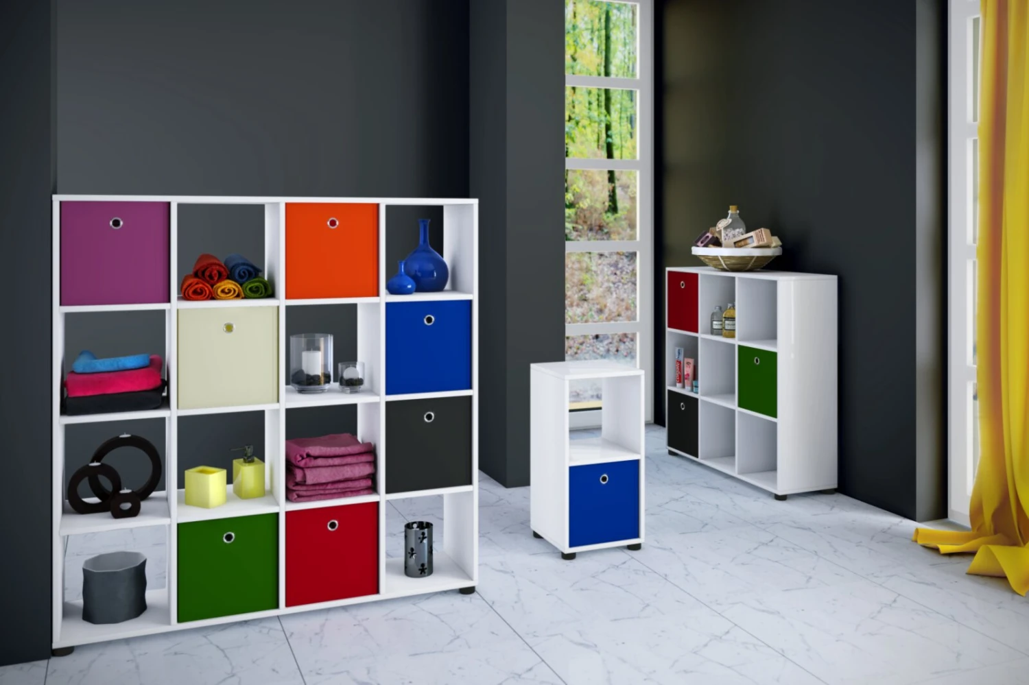 Regal BENAS 4x4 - weiß - 123 cm hoch 4 Regal BENAS 4x4 - weiß - 123 cm hoch – Bild 4